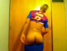 Soccer Player shakes his ass   cums