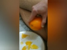 Experimentar. Hizo una vagina - masturbador naranja